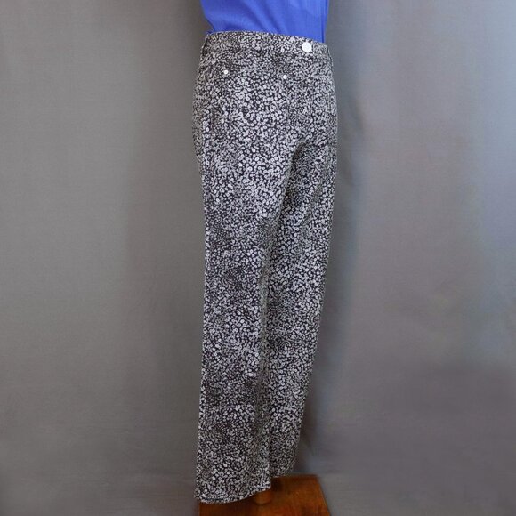 CHANEL 2021 CC Camellia Print Stretch Jeans Size 40 Straight Leg - Picture 5 of 16